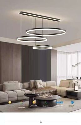 Minimalist Living Room Chandelier Light Luxury Atmosphere Dining Bedroom Main Light Three Ring Combination Of Modern Simple Lamps