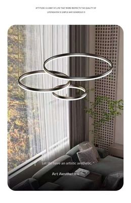 Minimalist Living Room Chandelier Light Luxury Atmosphere Dining Bedroom Main Light Three Ring Combination Of Modern Simple Lamps