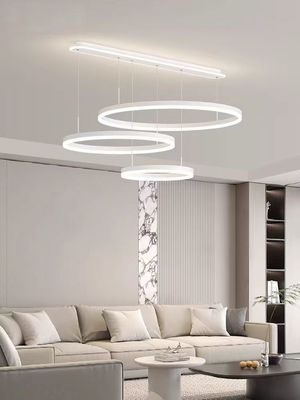 Modern Simple Dining Room Lights Three Circles Embedded Bedroom Lights Bottom Luminous Lamps And Lanterns Long Pendant Light