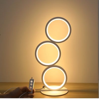 Three Ring Elegant Metal Desk Lamp For Living Room Bedroom Hotel Club Lighting Modern Dimmable Aluminum Table Light