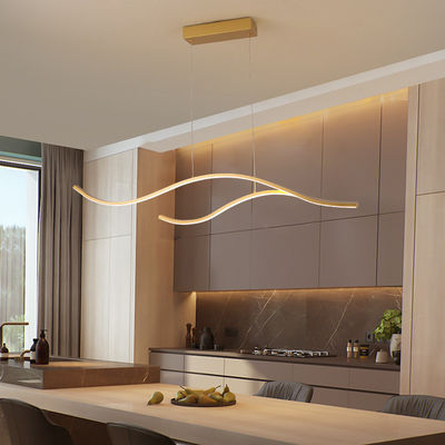 Modern Minimalist Creative Linear Long Strip Dining Room Chandelier For Restaurant