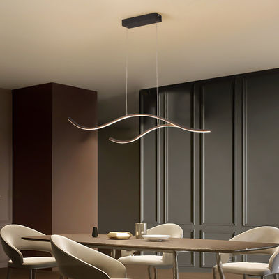 Modern Minimalist Creative Linear Long Strip Dining Room Chandelier For Restaurant