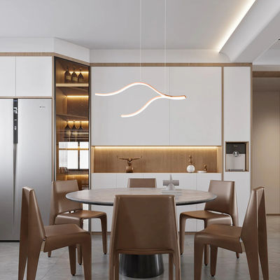 Modern Minimalist Creative Linear Long Strip Dining Room Chandelier For Restaurant