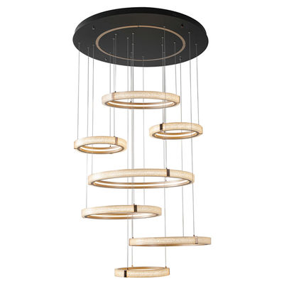 Nordic Indoor Villa Big Lighting Chandelier Modern Creative Ring Hollow Rotating Pendant Light