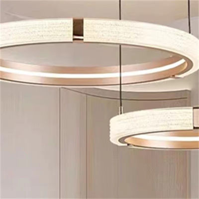 Creative Nordic Minimalist Double Ring Dining Room Chandelier Simple Modern Round Chandelier Living Room Bedroom Office
