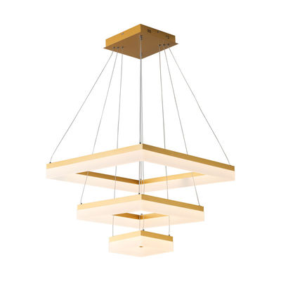 Three Story Square Modern Minimalist Style Dining Room Chandelier Personality Creative Square Family Atmosphere Living Room Light Adjustable Master Bedroom Study Light