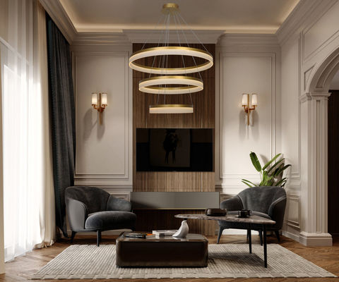Energy Saving Living Room Bedroom Acrylic Ceiling Chandelier 84w Led Ring Pendant Lamp