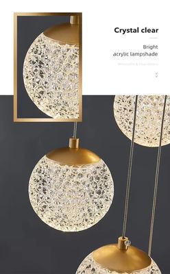 Acrylic Bedside Senior Sense Light Luxury Classic Cafe Restaurant Bar Round Glass LED Chandelier