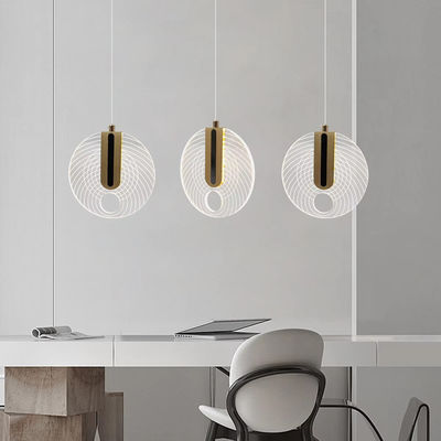 Circular Acrylic Modern LED Chandelier Creative Interior Home Attic Bedroom Bedside Study Staircase Interior Decoration
