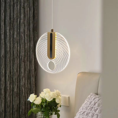 Circular Acrylic Modern LED Chandelier Creative Interior Home Attic Bedroom Bedside Study Staircase Interior Decoration