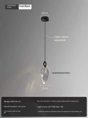 Light Luxury Modern Bedroom Bedside Lamp Living Room Creative High Grade Sense Crystal Pendant Light Simple Restaurant Bar Small Chandelier