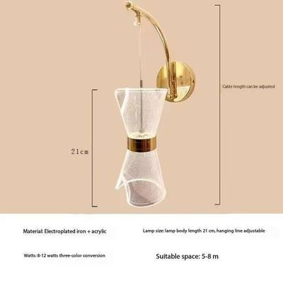Modern Scrolling Living Room Back Wall LED Wall Lamp Bright And Transparent Bedroom Bedside Acrylic Wall Lights