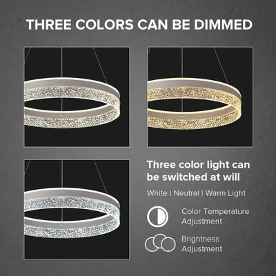 Minimalist Design Indoor Living Room Circle Dinging Room Acrylic Chandelier Gold Led Ring Pendant Light