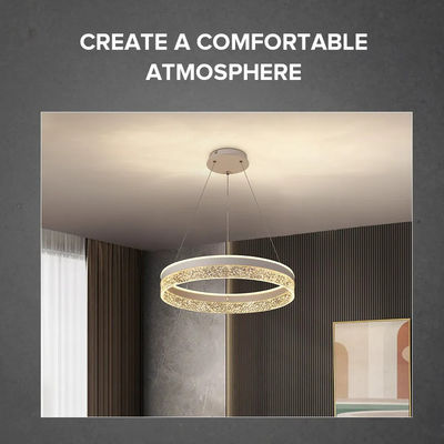 Minimalist Design Indoor Living Room Circle Dinging Room Acrylic Chandelier Gold Led Ring Pendant Light