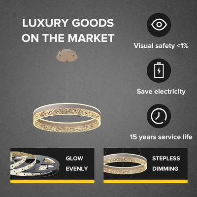 Minimalist Design Indoor Living Room Circle Dinging Room Acrylic Chandelier Gold Led Ring Pendant Light