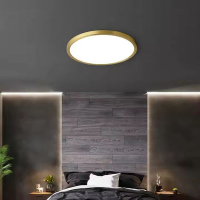 Modern Gold Body White Acrylic Shade Ceiling Lamp Living Room Round 24W 36W 54W LED Metal Ceiling Light