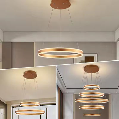 Home Living Room Dining Room Chandelier Ring Aluminum Modern LED Decorative Ceiling Pendant Lamp