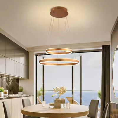 Home Living Room Dining Room Chandelier Ring Aluminum Modern LED Decorative Ceiling Pendant Lamp