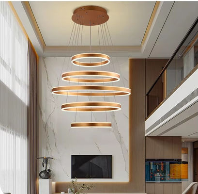 Home Living Room Dining Room Chandelier Ring Aluminum Modern LED Decorative Ceiling Pendant Lamp