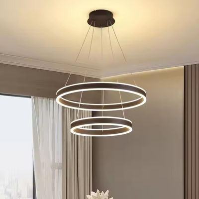 Home Living Room Dining Room Chandelier Ring Aluminum Modern LED Decorative Ceiling Pendant Lamp