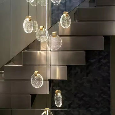 Contemporary Round Crystal Living Room Home Decorative Led Pendant Light For Hotel Living Room Staircase