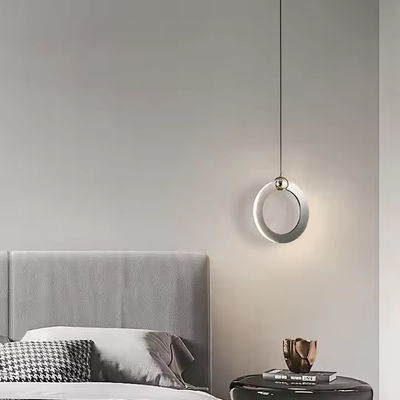 Simple Style Indoor Decoration Pendant Lamp Home Bedroom Bedside Aluminum Gold Black LED Hanging Light