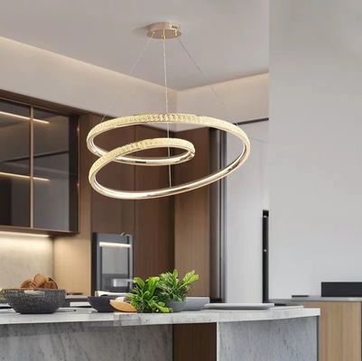 Modern Simple Italian Light Luxury Living Room Dining Room Bedroom Chandelier Ring High Level Minimalist