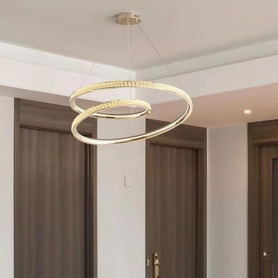 Modern Simple Italian Light Luxury Living Room Dining Room Bedroom Chandelier Ring High Level Minimalist