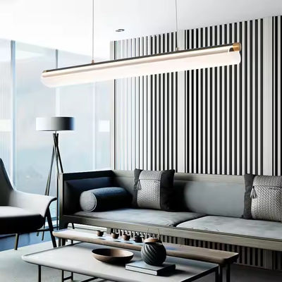 A Word Minimalist Luxury French Island Bar Acrylic Rectangular Texture Restaurant Chandelier