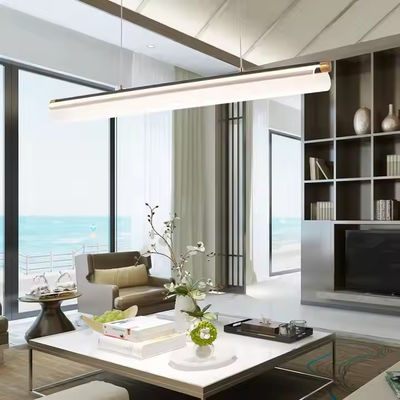 A Word Minimalist Luxury French Island Bar Acrylic Rectangular Texture Restaurant Chandelier