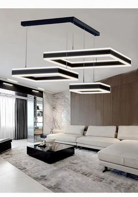 Living Room Simple Square Lamp Chandelier Square Nordic Chandelier Minimalist Dining Room