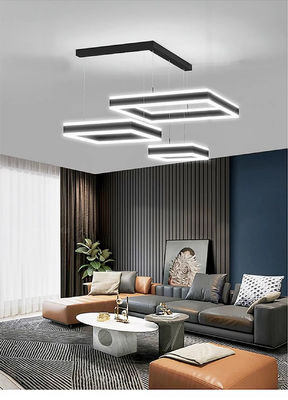 Living Room Simple Square Lamp Chandelier Square Nordic Chandelier Minimalist Dining Room
