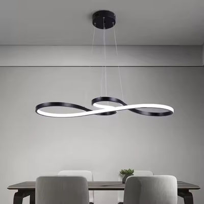 Apartment Kitchen Island Mininalist 50W Twist Pendant Light Chandelier Black Luminaire Lustr Torsion Pendant Light