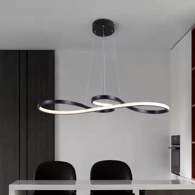 Apartment Kitchen Island Mininalist 50W Twist Pendant Light Chandelier Black Luminaire Lustr Torsion Pendant Light