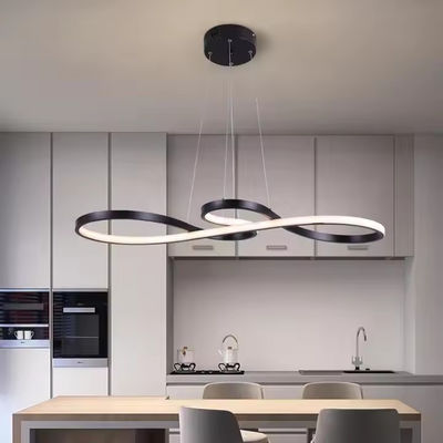 Apartment Kitchen Island Mininalist 50W Twist Pendant Light Chandelier Black Luminaire Lustr Torsion Pendant Light