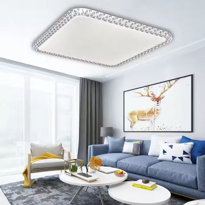 Interior Square Modern Crystal Lamp Fixture Power Adjustable Dimmable Surface Mount Hotel Bedroom Living Room Led Ceiling Light