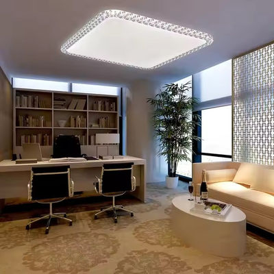 Interior Square Modern Crystal Lamp Fixture Power Adjustable Dimmable Surface Mount Hotel Bedroom Living Room Led Ceiling Light