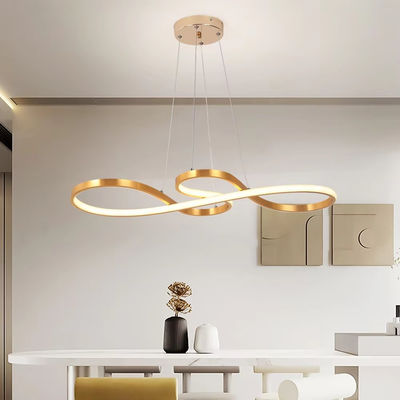 Spiral Gold And White Acrylic Diffuser Pendant Light For Living Room And Open Kitchen Or Sleeping Room Lighting Decoration