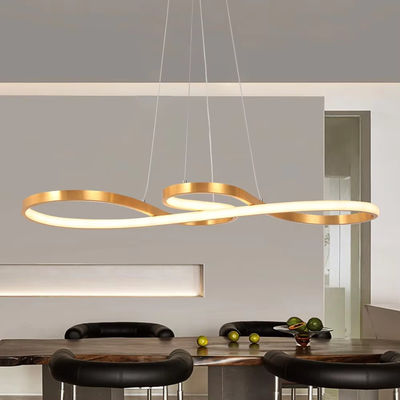 Spiral Gold And White Acrylic Diffuser Pendant Light For Living Room And Open Kitchen Or Sleeping Room Lighting Decoration