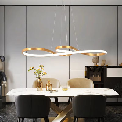 Spiral Gold And White Acrylic Diffuser Pendant Light For Living Room And Open Kitchen Or Sleeping Room Lighting Decoration