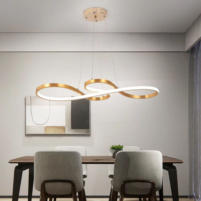 Spiral Gold And White Acrylic Diffuser Pendant Light For Living Room And Open Kitchen Or Sleeping Room Lighting Decoration