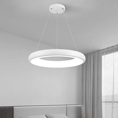 Modern Round Acrylic White Black Led Lighting for Hotel Engineering Bright Hanging Ceiling Lights
