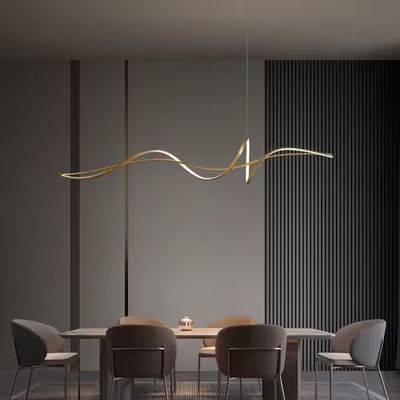 Dining Room Chandelier Fluffy Catkins Linear Italian Pendant Light Decor Luxury Dining Room Dimmable Long Strip Lamp