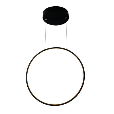 Long Suspension Line Circular Hollow Ring Led Black White Decorative Modern Pendant Light