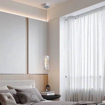 New crystal chandelier bedside lamp light luxury warm bedroom room modern small long hanging line restaurant bar lamp