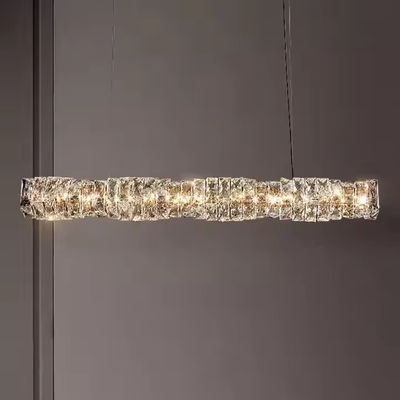 Modern Linear Crystal Chandelier Bar Rectangular Chandelier Customization Dining Pendant Lights