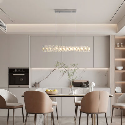 Modern Linear Crystal Chandelier Bar Rectangular Chandelier Customization Dining Pendant Lights