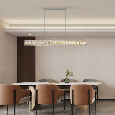 Golden Kitchen Island Pendant Light Nordic LED Rectangle Stainless Steel Hanging Light for Office Restaurant Study Room