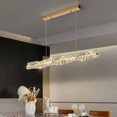 Golden Kitchen Island Pendant Light Nordic LED Rectangle Stainless Steel Hanging Light for Office Restaurant Study Room