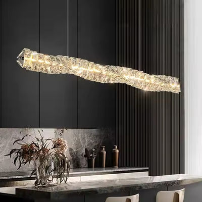 Golden Kitchen Island Pendant Light Nordic LED Rectangle Stainless Steel Hanging Light for Office Restaurant Study Room